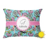 Summer Flowers Outdoor Throw Pillow (Rectangular) (Personalized)