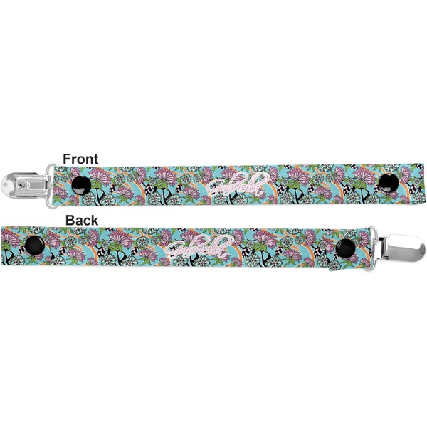 Summer Flowers Pacifier Clip - Front and Back