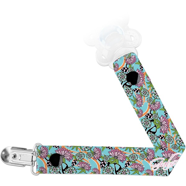 Custom Summer Flowers Pacifier Clip (Personalized)