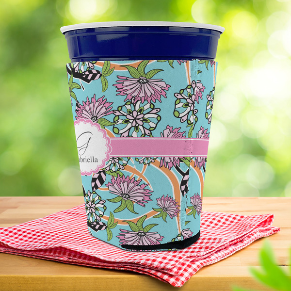 Summer Flowers Party Cup Sleeves - with bottom - Lifestyle