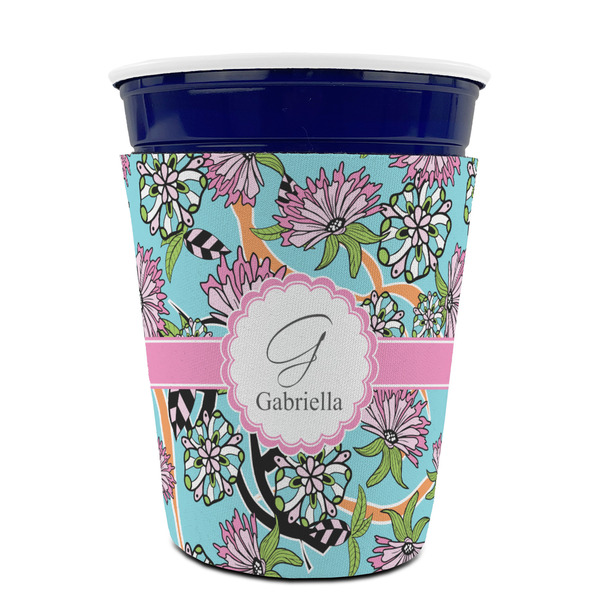 Summer Flowers Party Cup Sleeves - without bottom - FRONT (on cup)