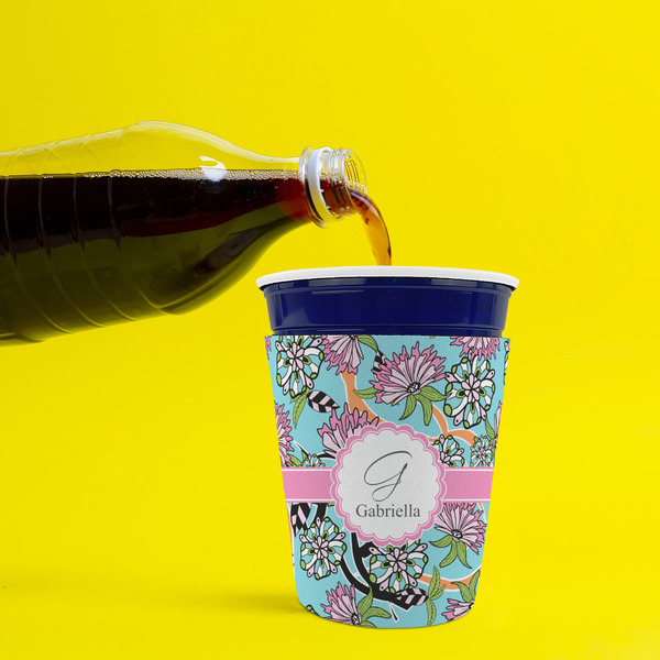 Summer Flowers Party Cup Sleeves - without bottom - Lifestyle