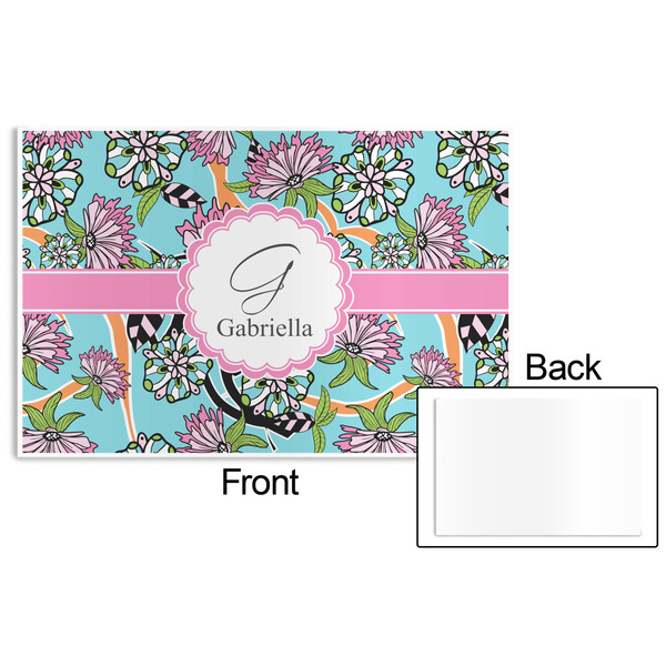 Summer Flowers Disposable Paper Placemat - Front & Back