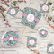 Summer Flowers Party Supplies Combination Image - All items - Plates, Coasters, Fans