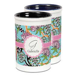 Summer Flowers Ceramic Pencil Holder - Large