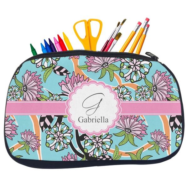 Summer Flowers Pencil / School Supplies Bags - Medium