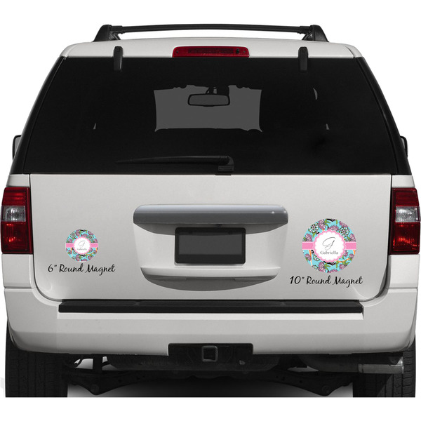 Summer Flowers Personalized Car Magnets on Ford Explorer