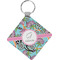 Summer Flowers Diamond Plastic Keychain w/ Name and Initial