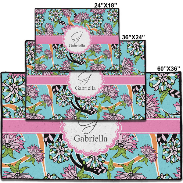 Summer Flowers Personalized Door Mat - Group Parent IMF