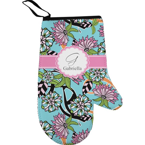 Custom Summer Flowers Right Oven Mitt (Personalized)