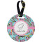 Summer Flowers Personalized Round Luggage Tag
