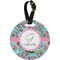 Summer Flowers Plastic Luggage Tag - Round (Personalized)