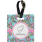 Summer Flowers Personalized Square Luggage Tag