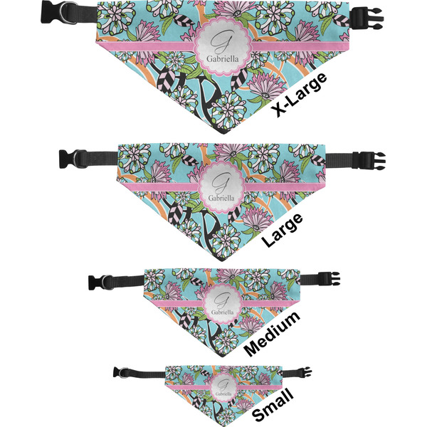 Summer Flowers Pet Bandana Sizes