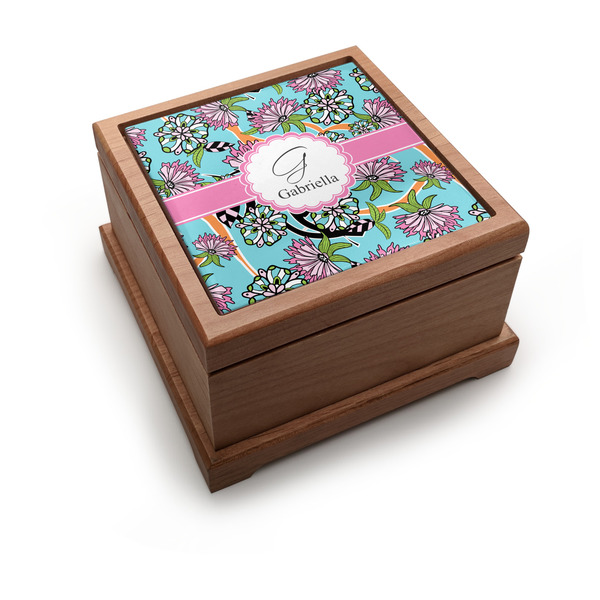 Custom Summer Flowers Pet Urn w/ Name and Initial