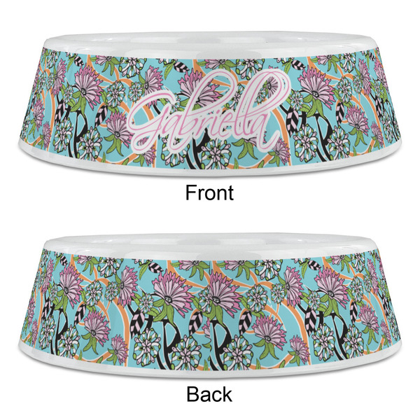 Summer Flowers Plastic Pet Bowls - Large - APPROVAL