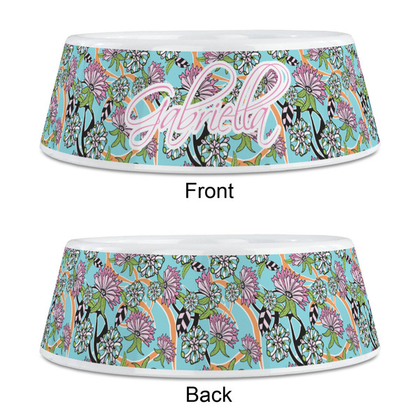 Summer Flowers Plastic Pet Bowls - Medium - APPROVAL