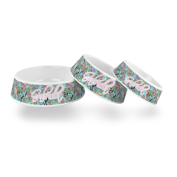 Summer Flowers Plastic Pet Bowls - PARENT MAIN
