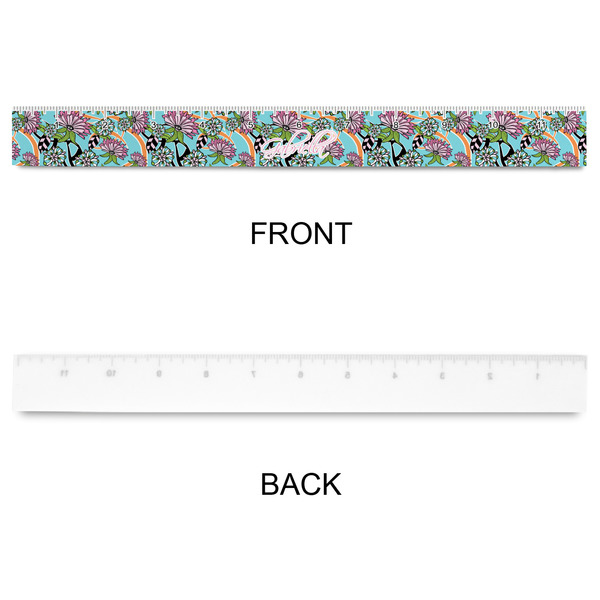 Summer Flowers Plastic Ruler - 12" - APPROVAL
