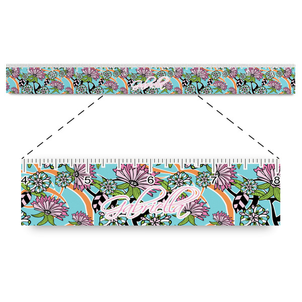 Custom Summer Flowers Plastic Ruler - 12" (Personalized)