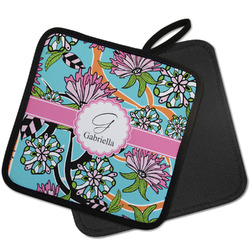 Summer Flowers Pot Holder w/ Name and Initial