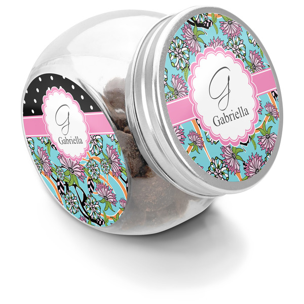 Custom Summer Flowers Puppy Treat Jar (Personalized)