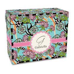 Summer Flowers Wood Recipe Box - Full Color Print (Personalized)