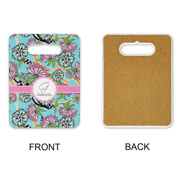 Summer Flowers Rectangle Trivet with Handle - APPROVAL