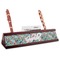 Summer Flowers Red Mahogany Nameplate with Business Card Holder (Personalized)