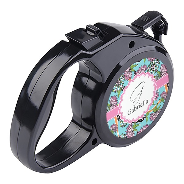 Summer Flowers Retractable Dog Leash - Angle