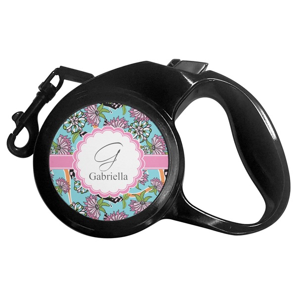 Custom Summer Flowers Retractable Dog Leash (Personalized)