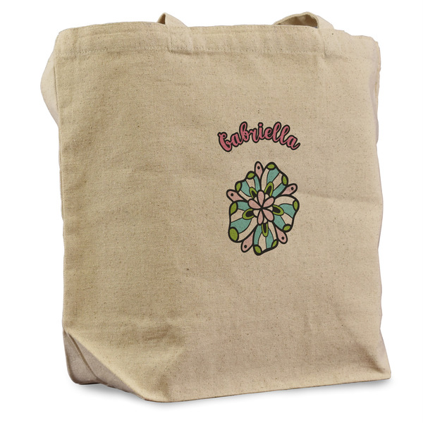 Custom Summer Flowers Reusable Cotton Grocery Bag - Single (Personalized)