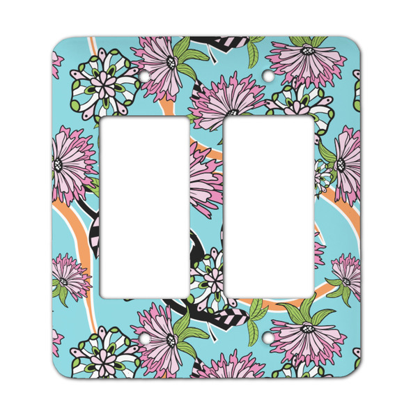 Custom Summer Flowers Rocker Style Light Switch Cover - Two Switch