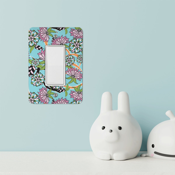 Summer Flowers Rocker Light Switch Covers - Single - IN CONTEXT