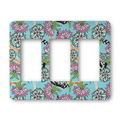Summer Flowers Rocker Style Light Switch Cover - Three Switch