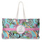 Summer Flowers Large Rope Tote Bag - Front View