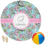 Summer Flowers Round Beach Towel (Personalized)