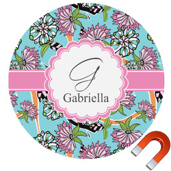 Summer Flowers Round Car Magnet - 10" (Personalized)