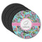 Summer Flowers Round Rubber Backed Coasters - Set of 4 (Personalized)