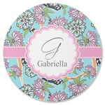 Summer Flowers Round Rubber Backed Coaster (Personalized)