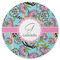 Summer Flowers Round Rubber Backed Coaster (Personalized)