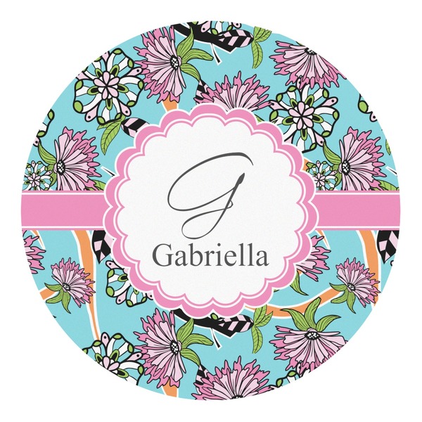 Custom Summer Flowers Round Decal - XLarge (Personalized)