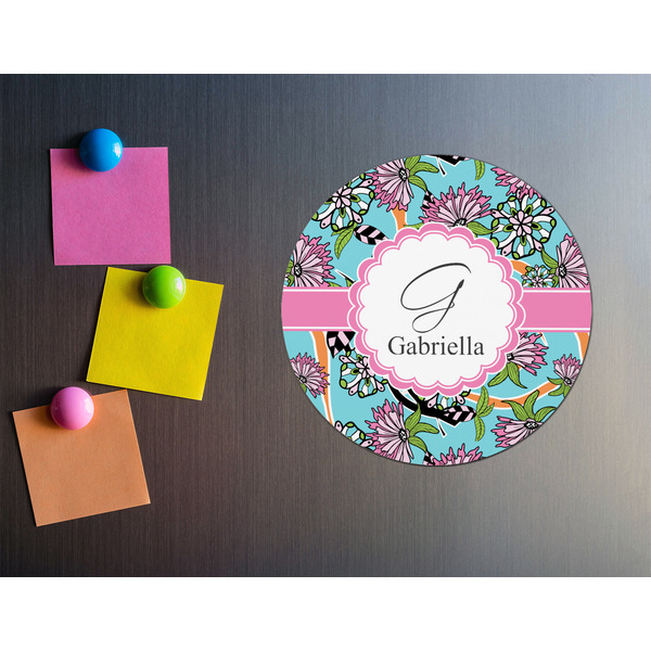 Summer Flowers Round Fridge Magnet - LIFESTYLE