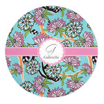 Summer Flowers 5' Round Indoor Area Rug (Personalized)