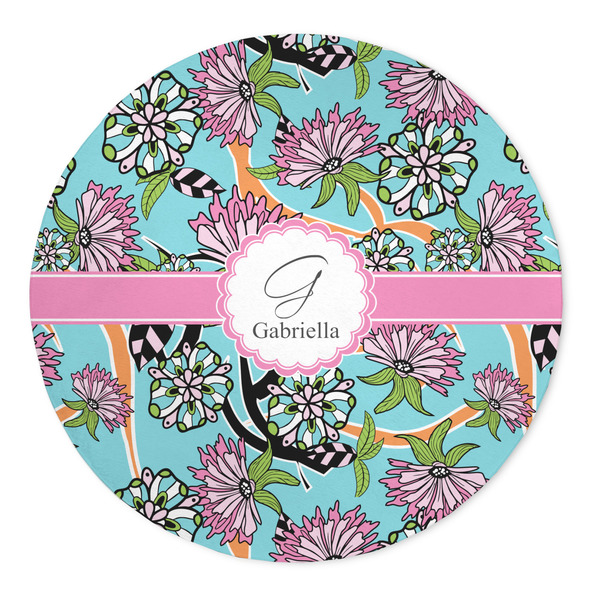 Custom Summer Flowers 5' Round Indoor Area Rug (Personalized)