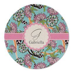 Summer Flowers Round Linen Placemat (Personalized)