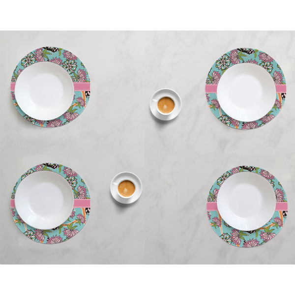Summer Flowers Round Linen Placemats - LIFESTYLE (set of 4)