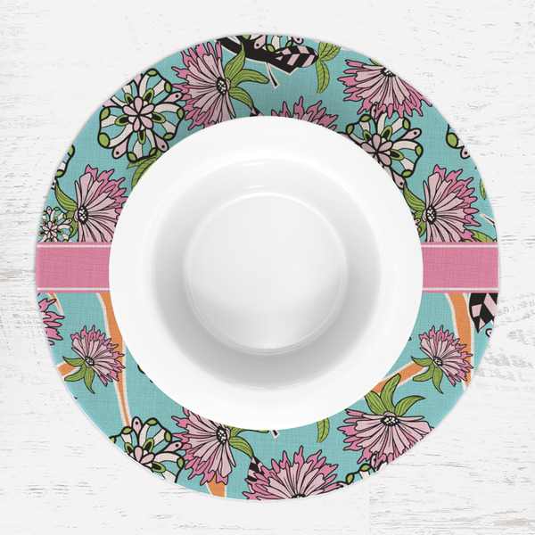 Summer Flowers Round Linen Placemats - LIFESTYLE (single)