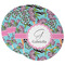Summer Flowers Round Paper Coasters w/ Name and Initial