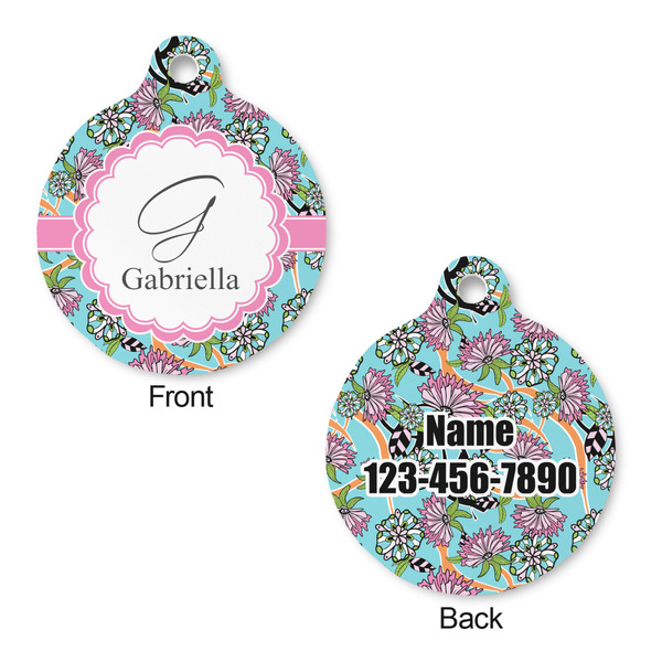 Summer Flowers Round Pet ID Tag - Large - Approval